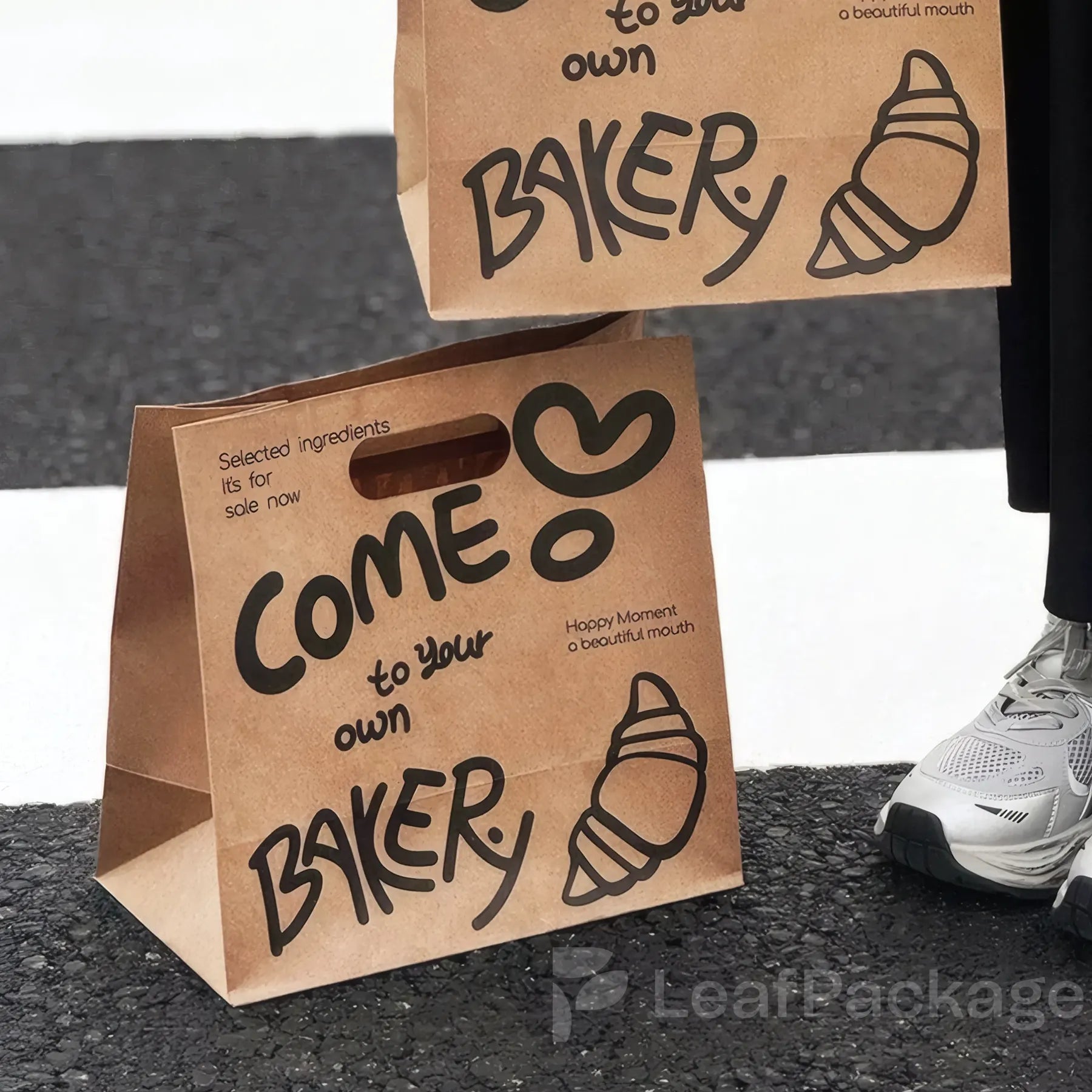 Kraft Die Cut Handle Food Bag