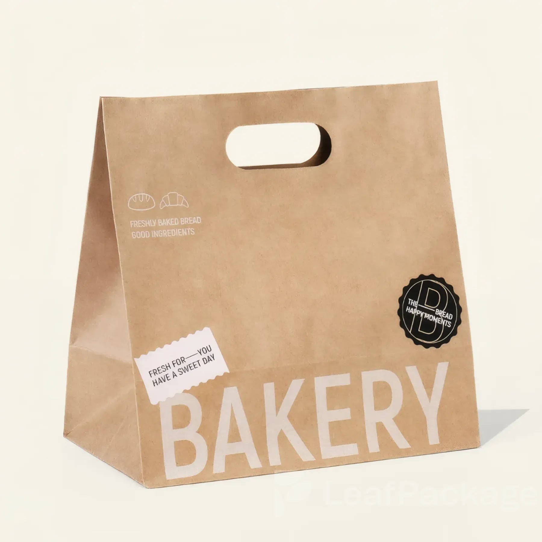 Kraft Die Cut Handle Food Bag