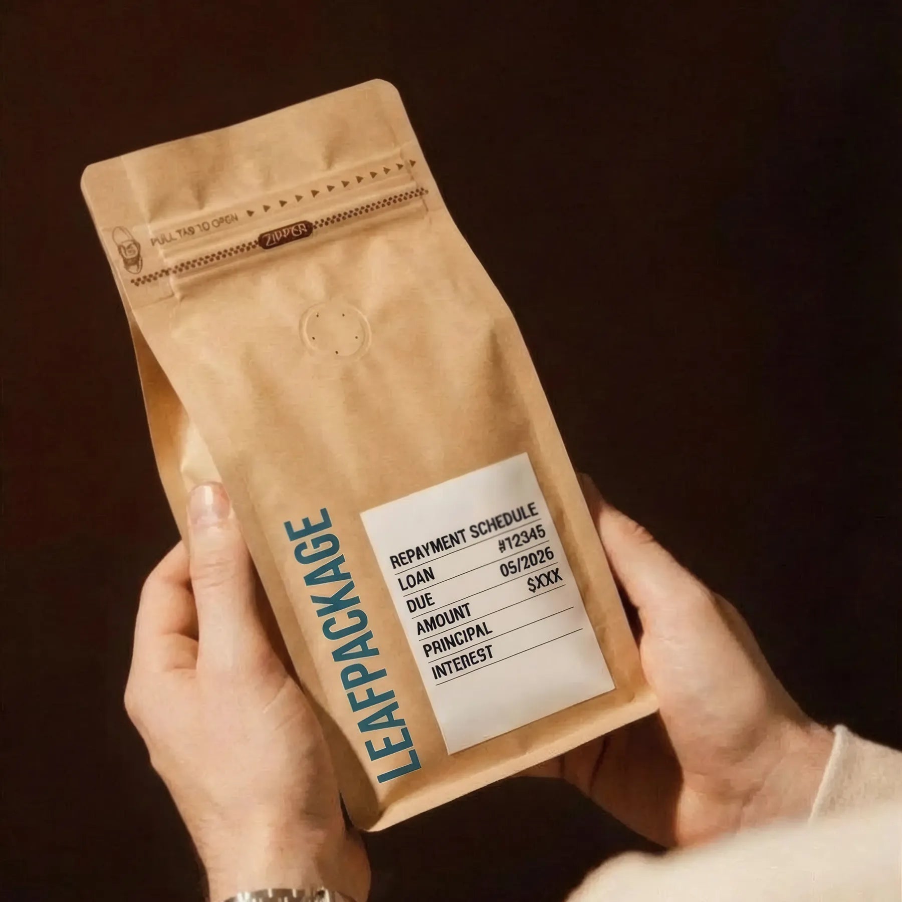 Vertical Kraft Paper Coffee Bags