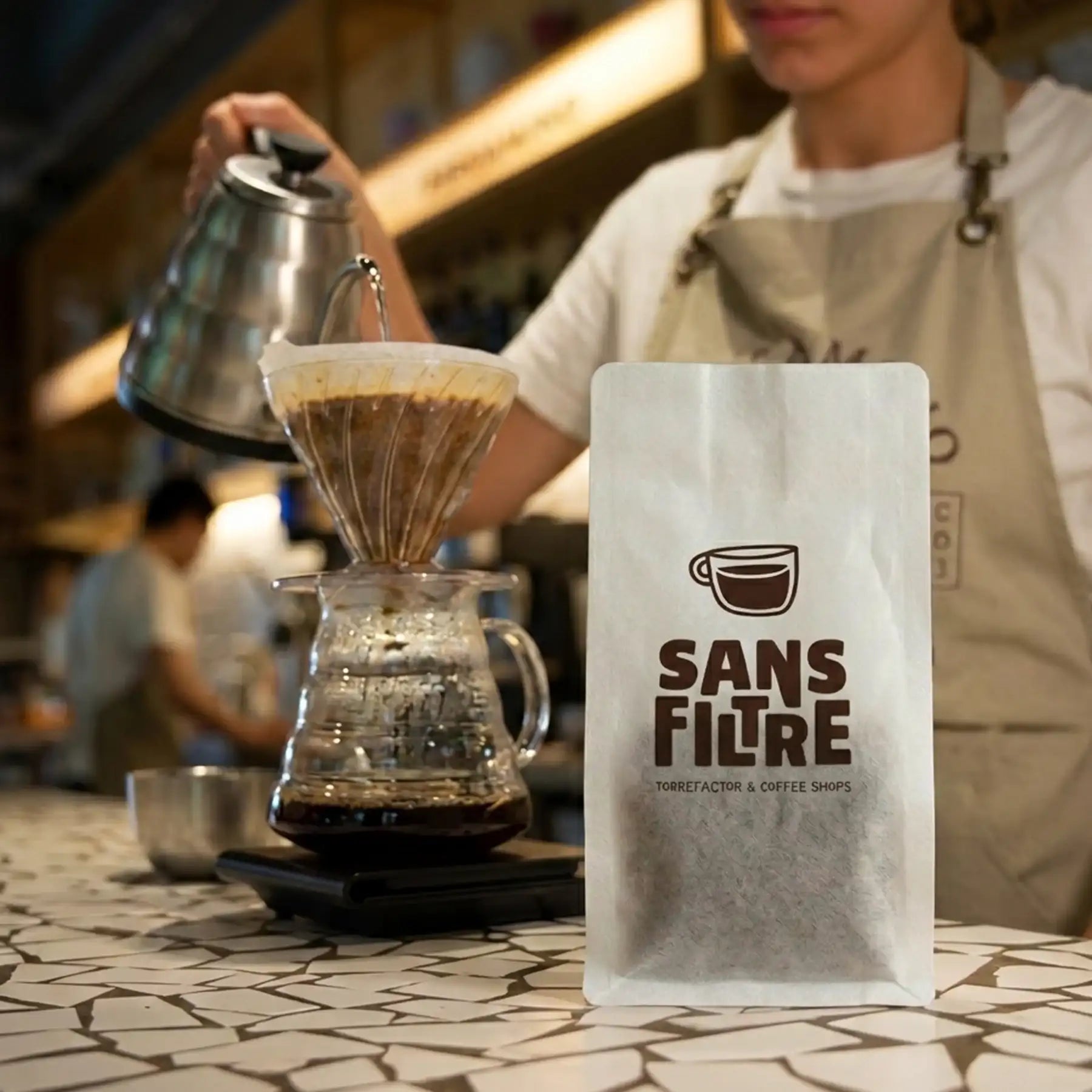 Vertical Tissue Paper Coffee Bag