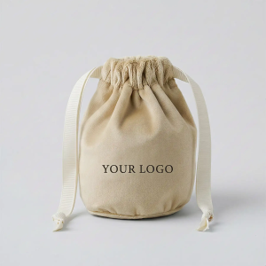 Velvet Drawstring Bucket Bag