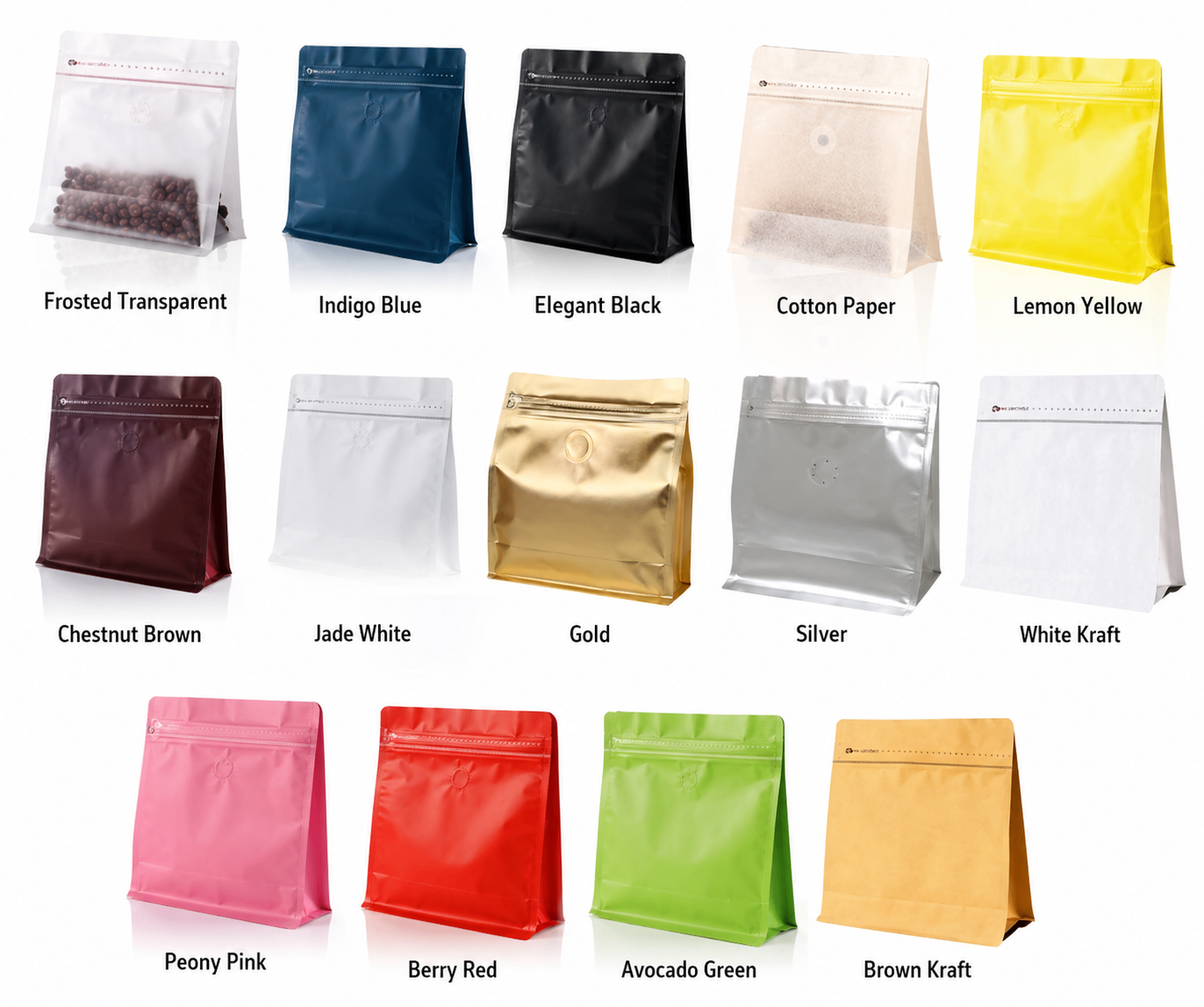 Matte Flat Bottom Coffee Bags