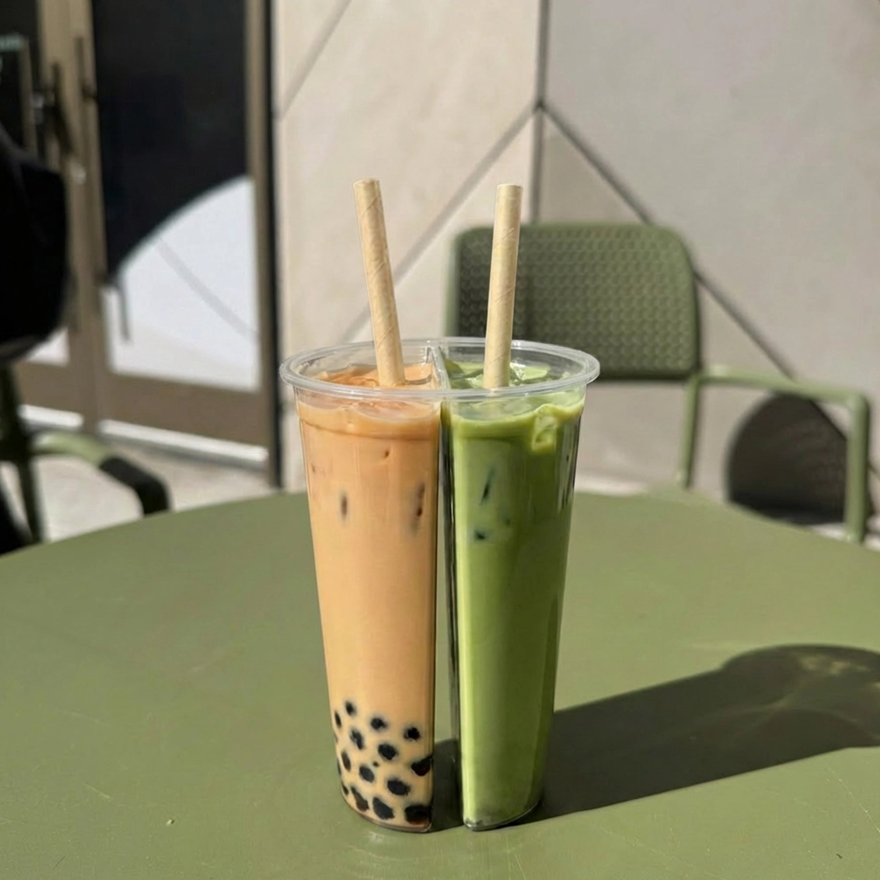Clear Plastic Twin Share Cups for Cold Drinks