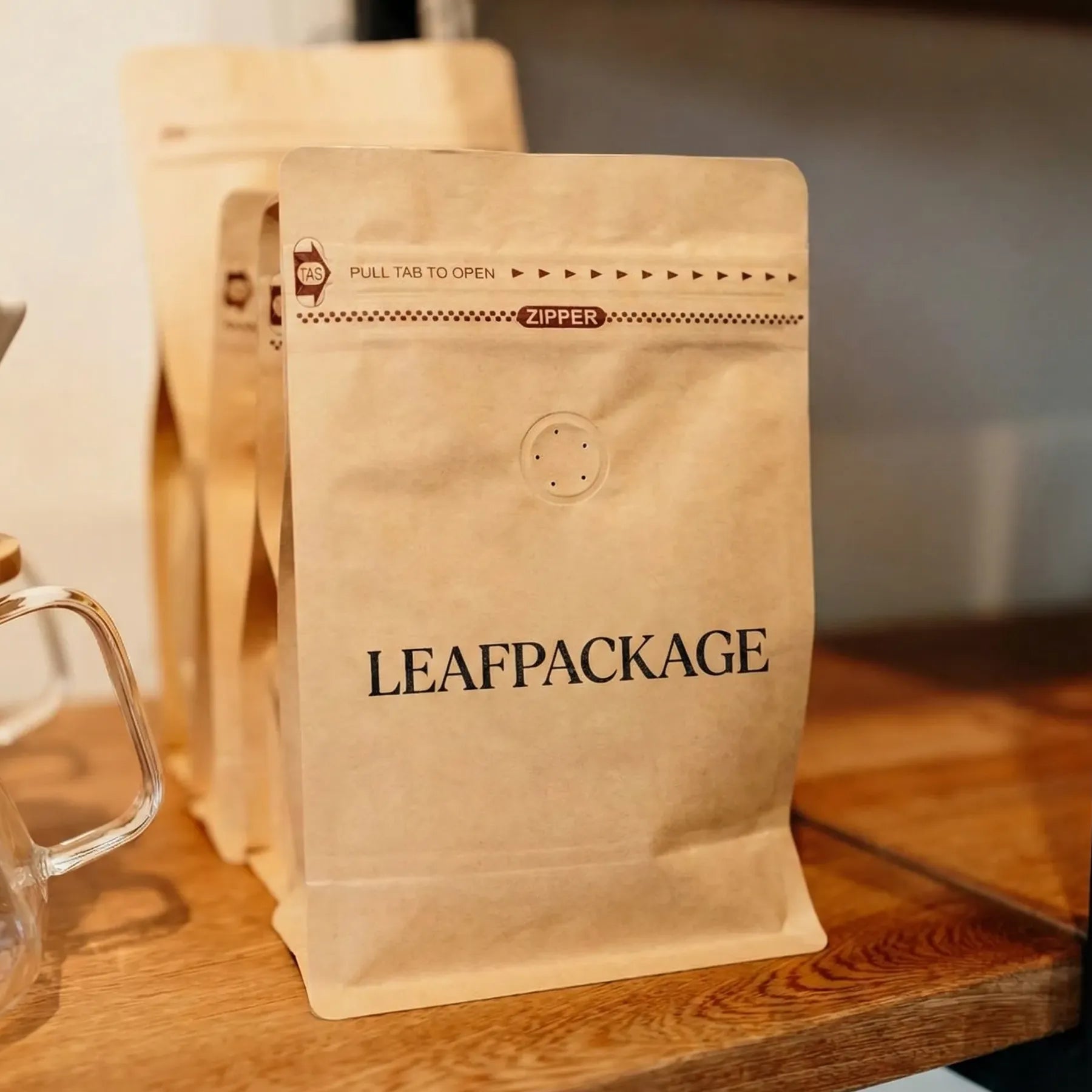 Vertical Kraft Paper Coffee Bags
