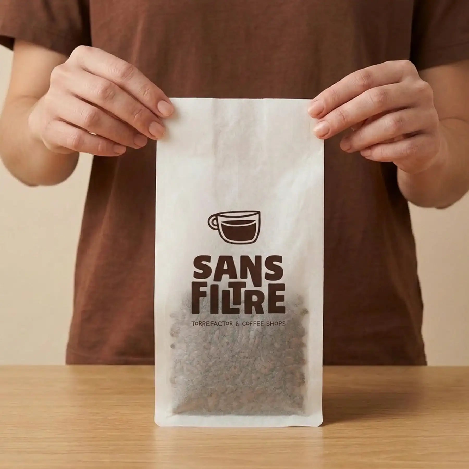 Vertical Tissue Paper Coffee Bag