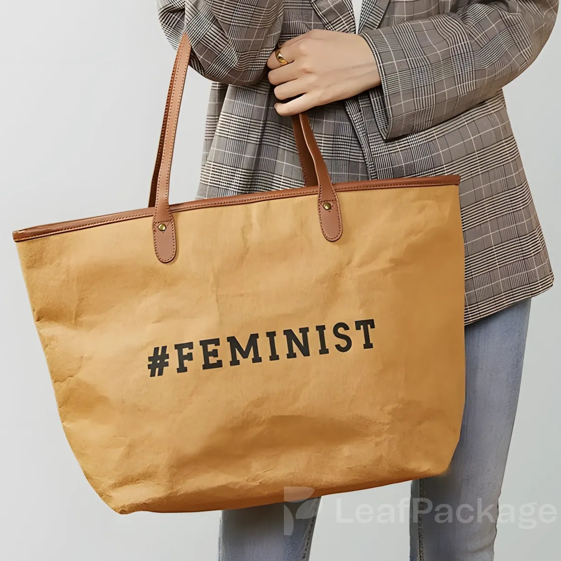 Washable Kraft Paper Tote Bag