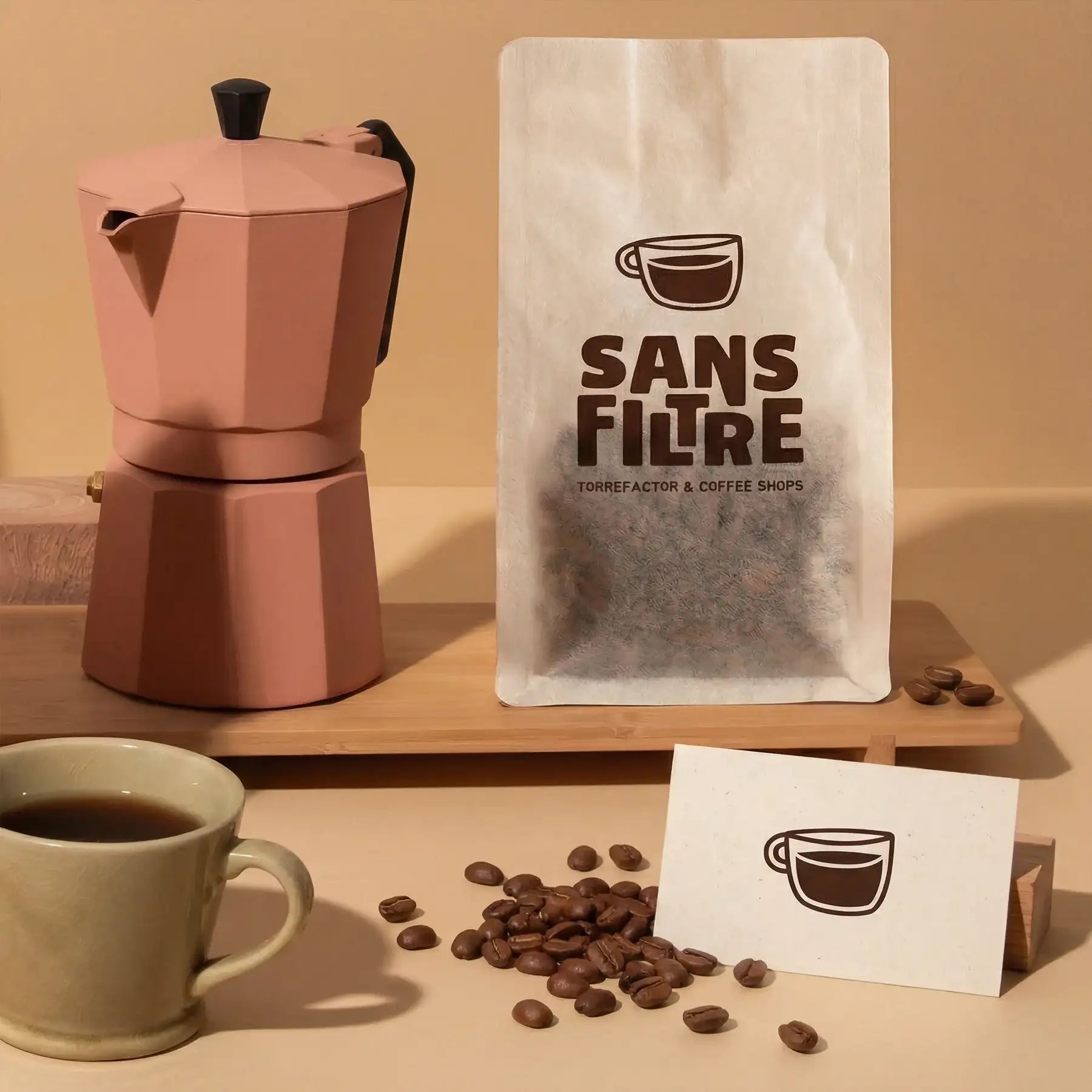 Vertical Tissue Paper Coffee Bag