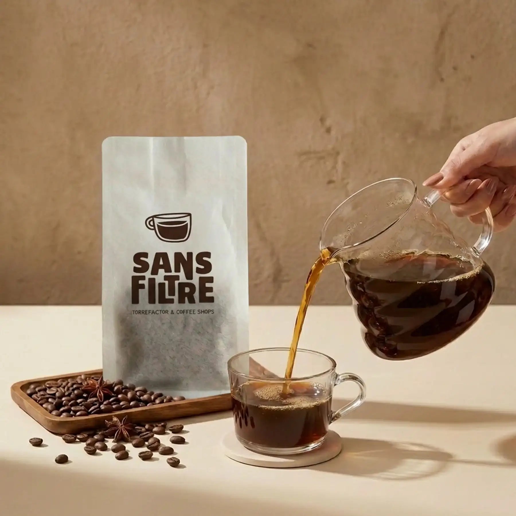 Vertical Tissue Paper Coffee Bag