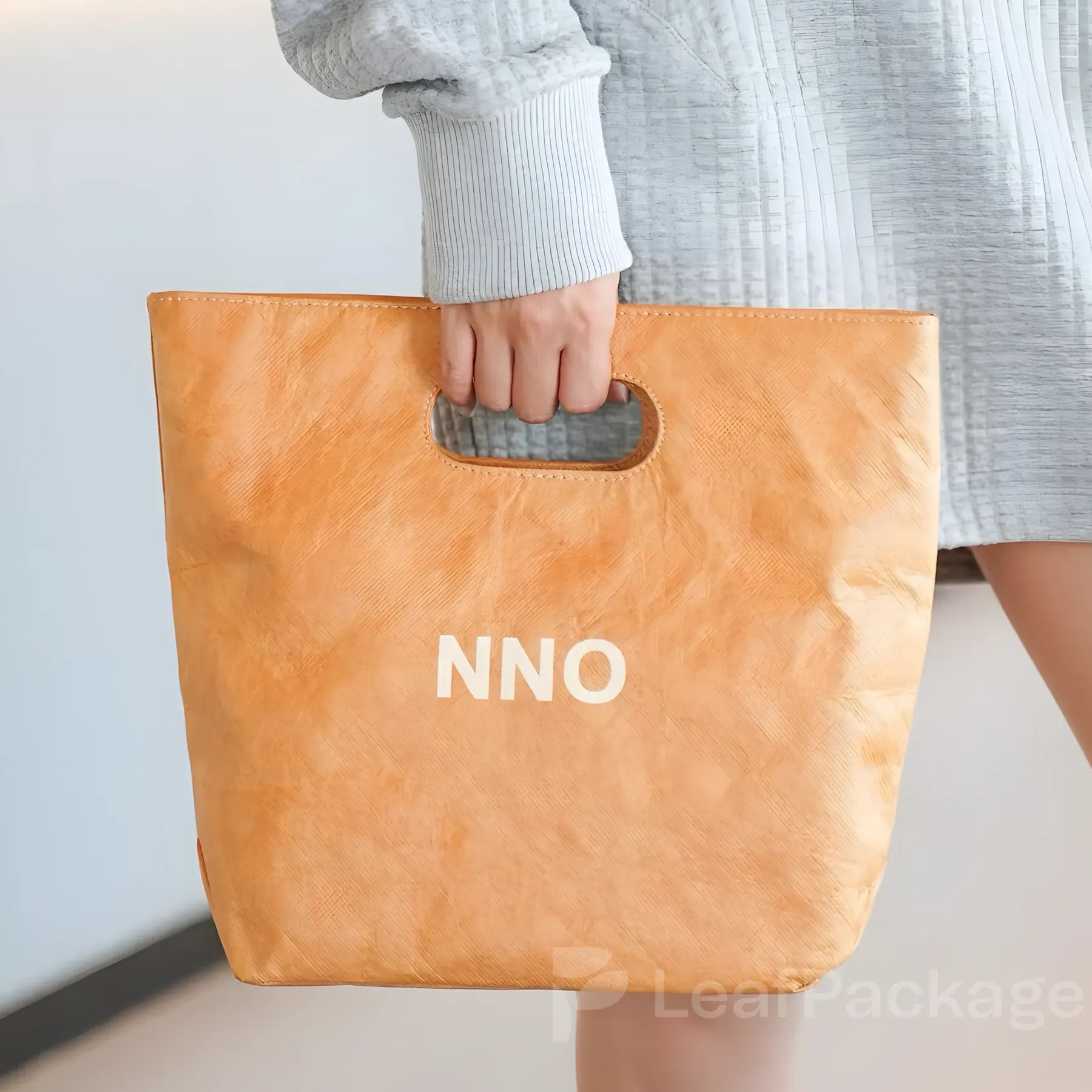 Washable and Durable Kraft Paper Die-cut Handle Tote Bag