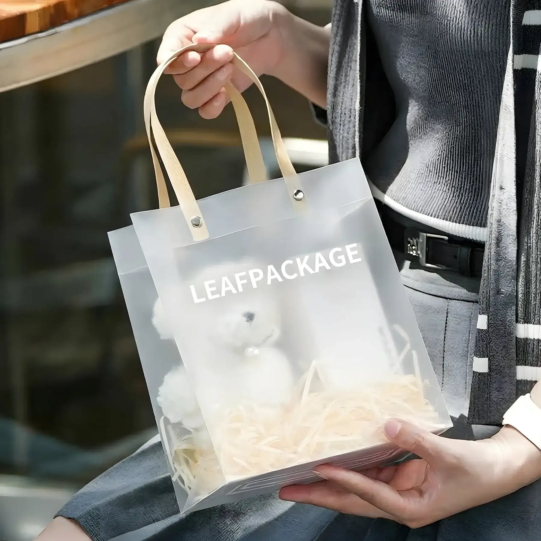 Frosted Plastic Gift Bag