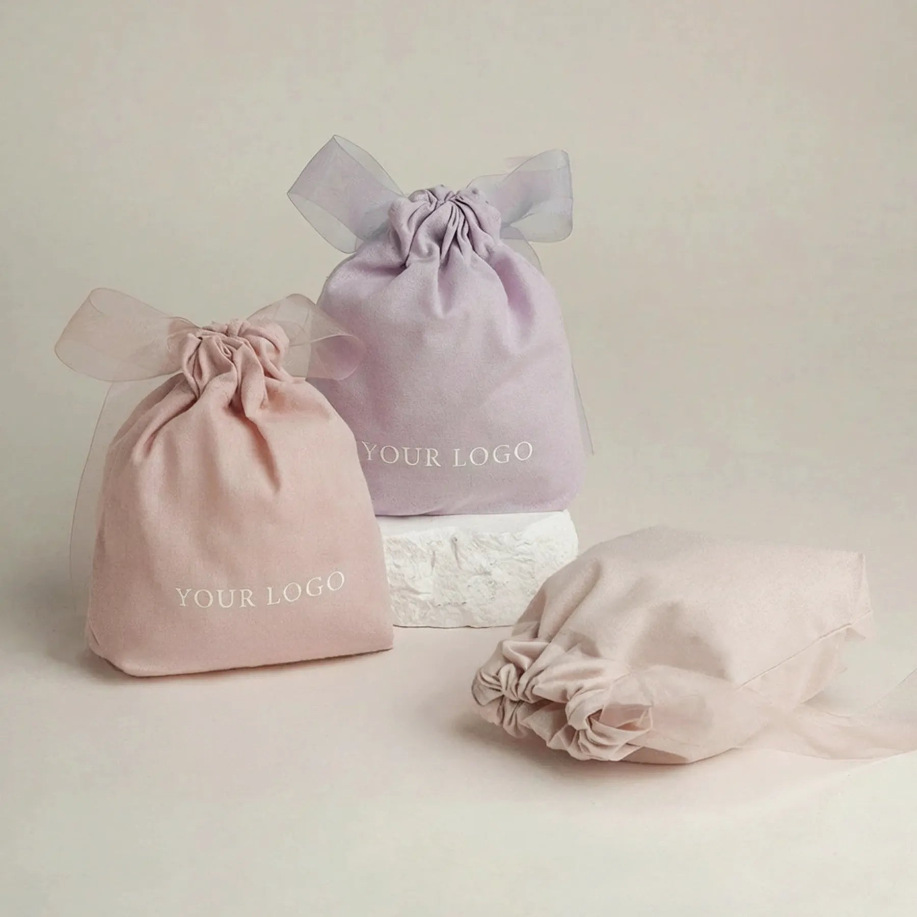 Colored Cotton Jewelry Pouch with Square Bottom