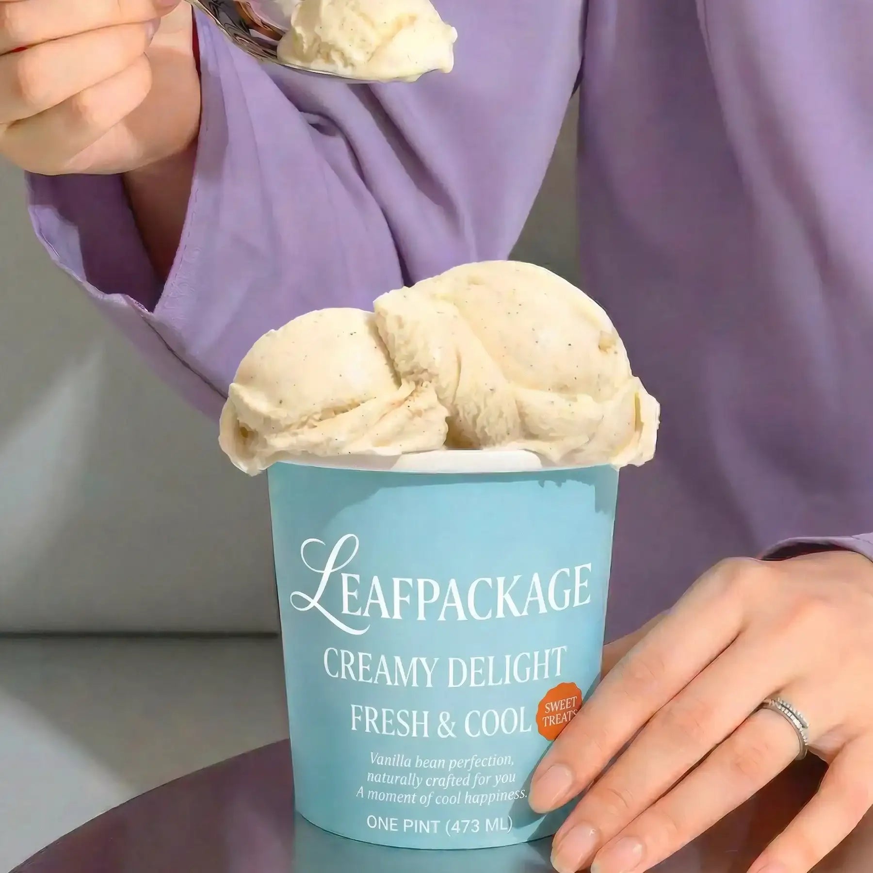 16oz Large Paper Ice Cream Cups for Sharing Desserts