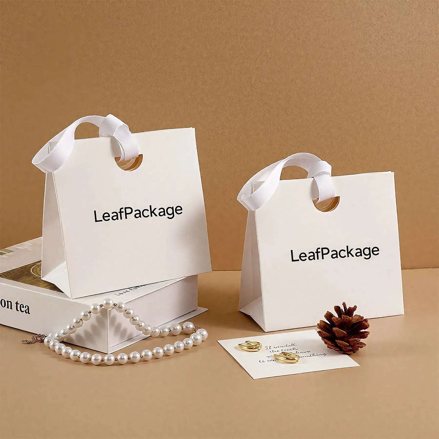 Printed Ribbon Handle Gift Bag