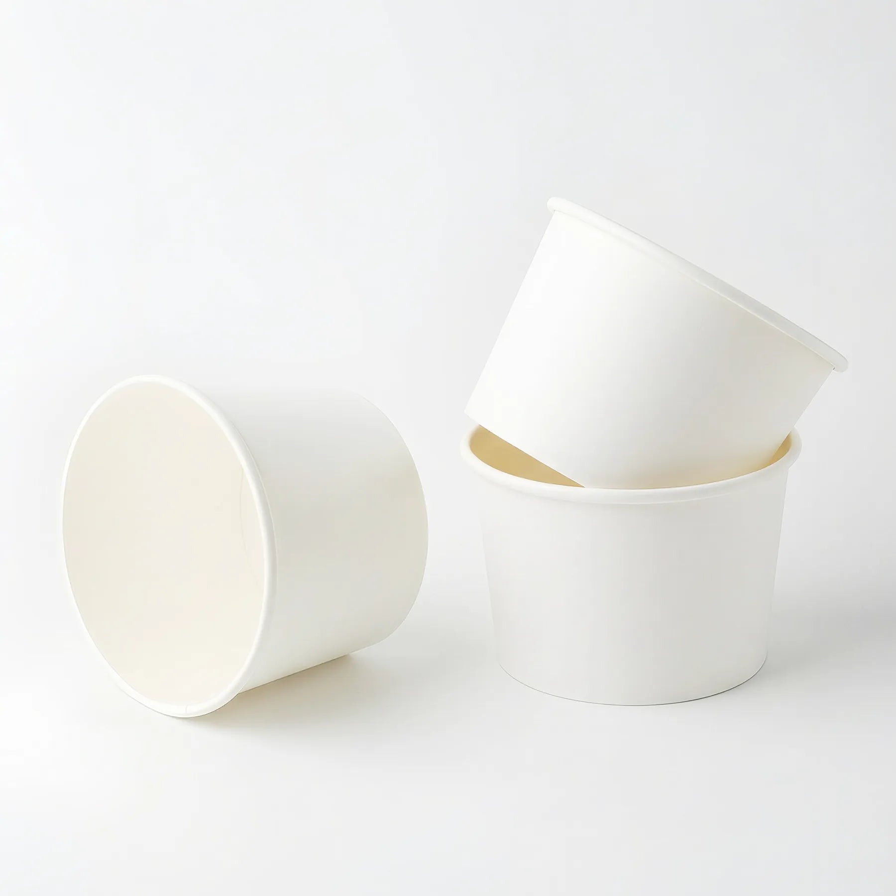 Plain White Recyclable Ice Cream Paper Cups