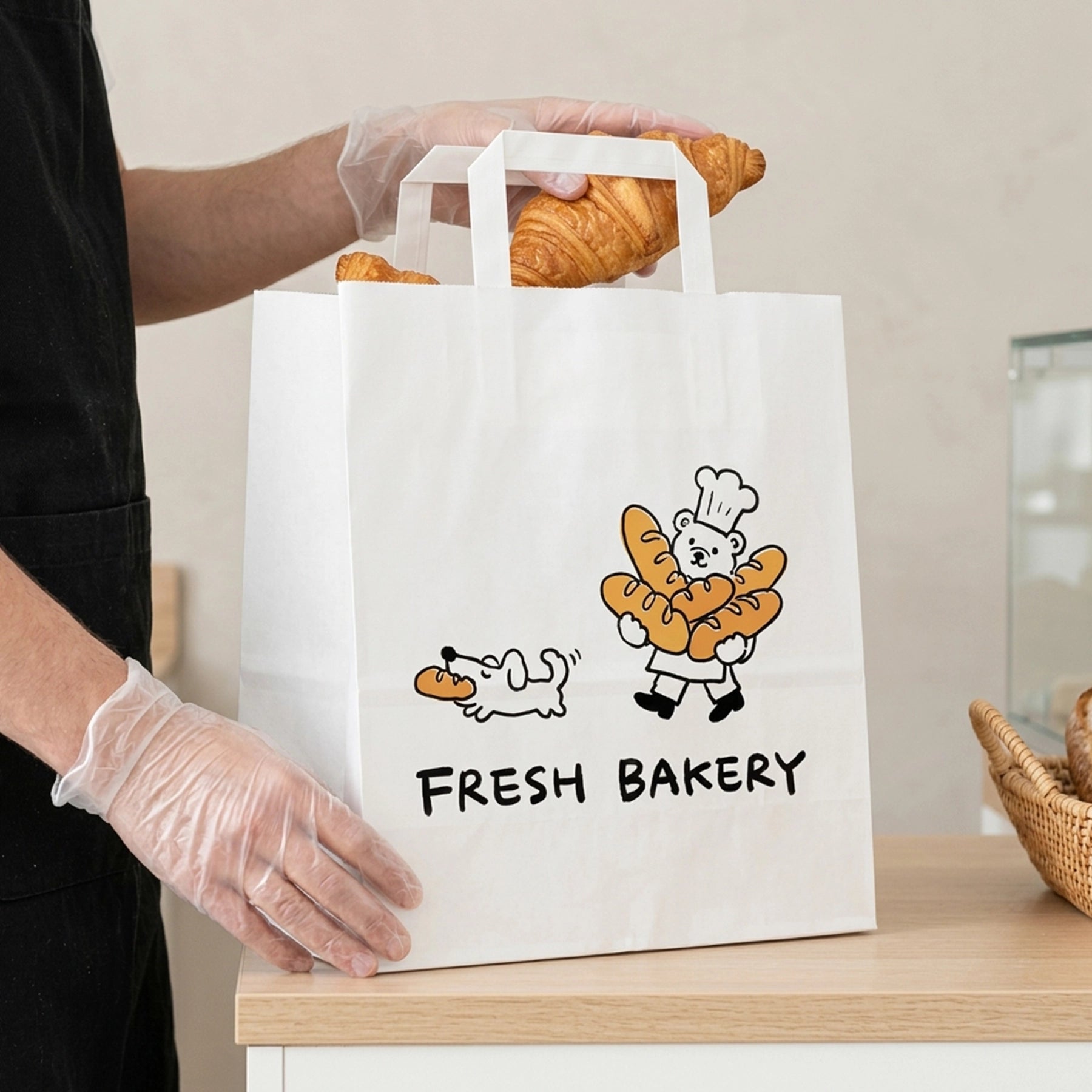 Paper Bakery Bags With Logo