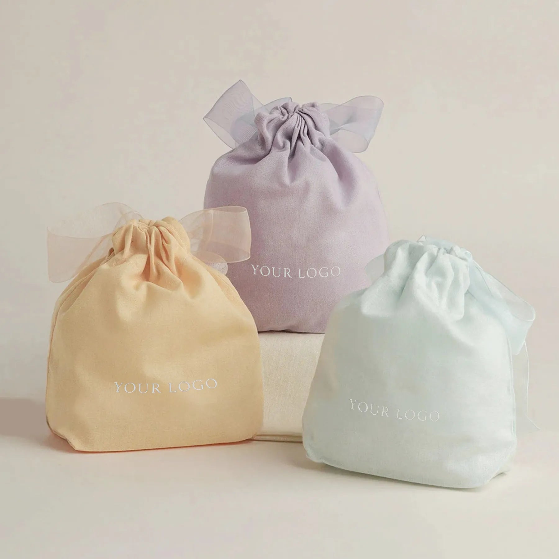 Colored Cotton Jewelry Pouch with Square Bottom