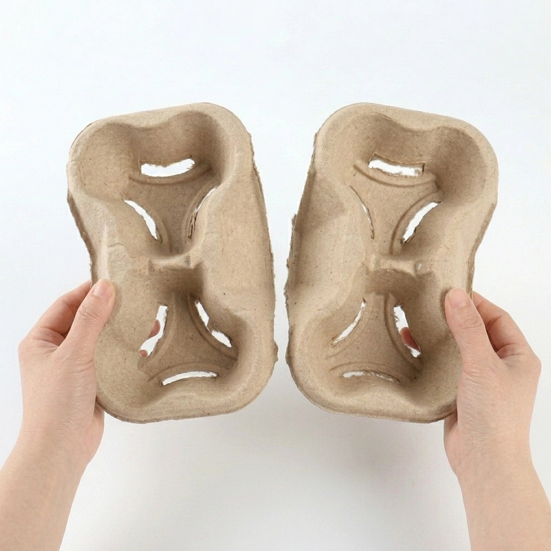 Small Batch Tearable Molded Pulp 4 Cup Holder