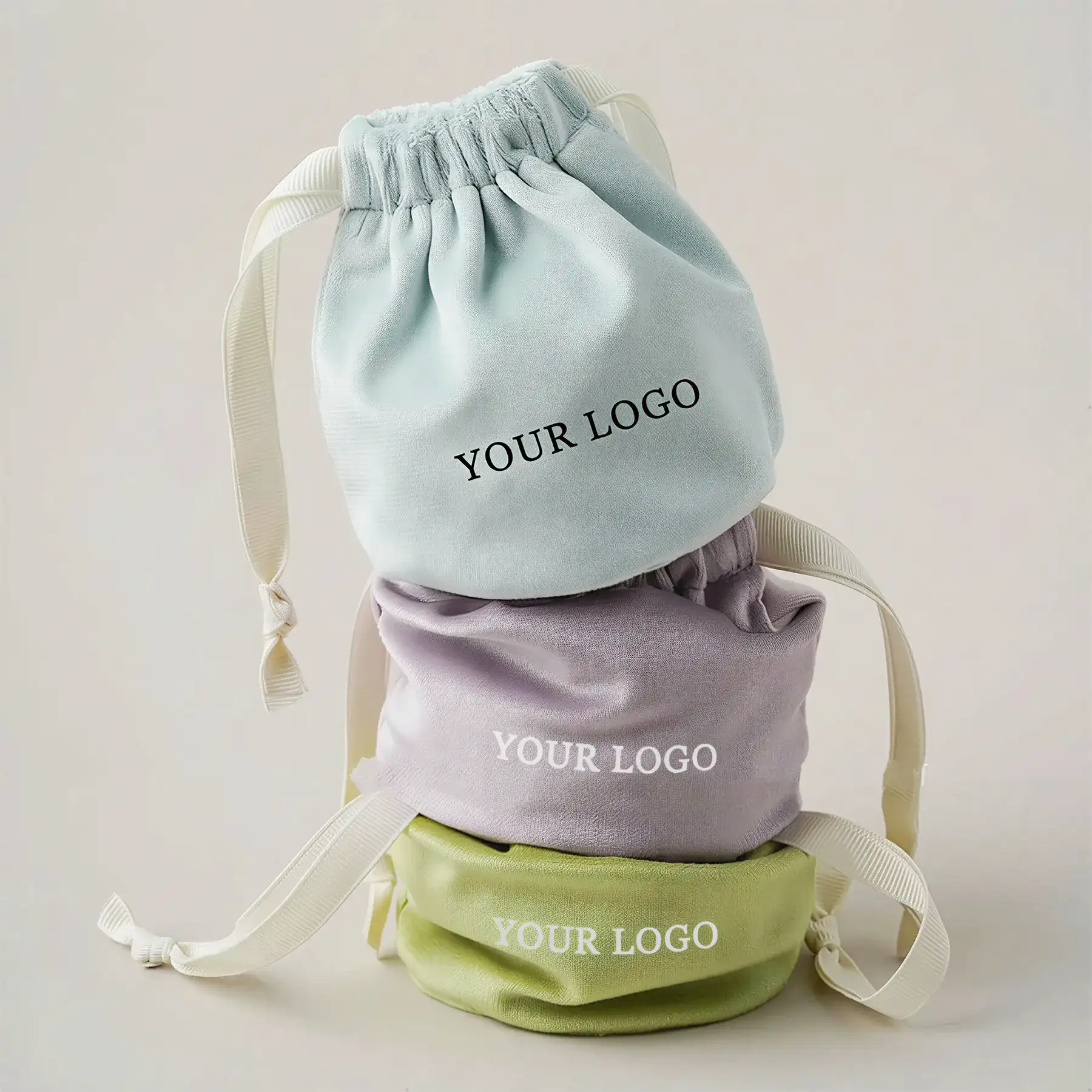 Velvet Drawstring Bucket Bag
