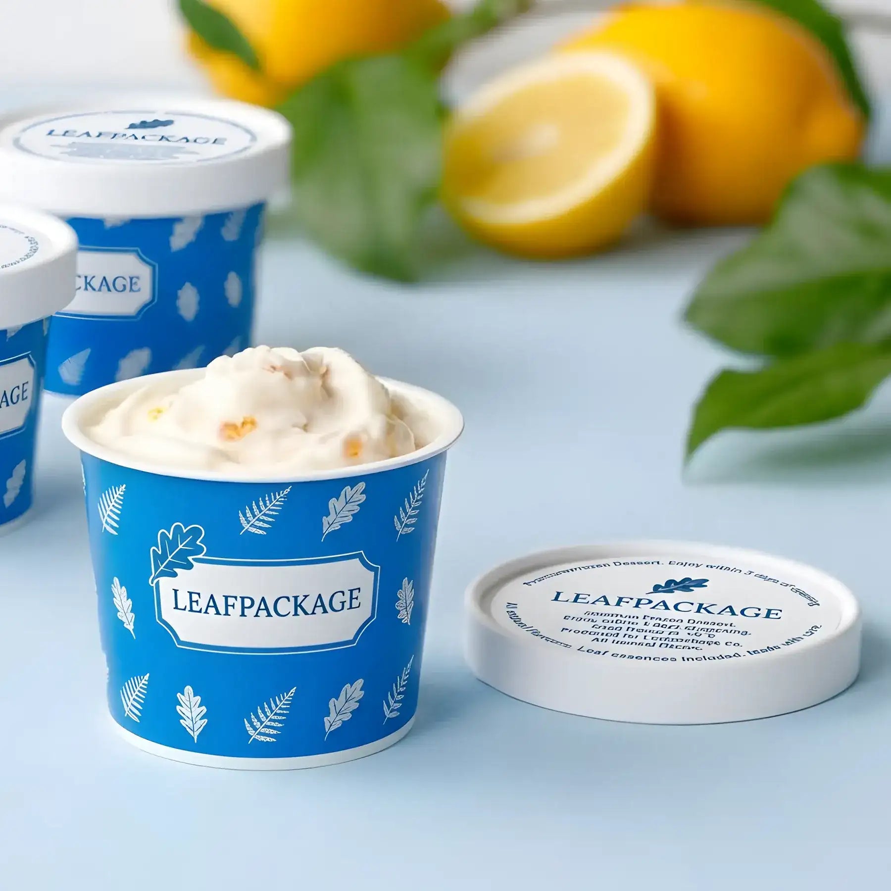 Printed Ice Cream Paper Cup with Paper Lids