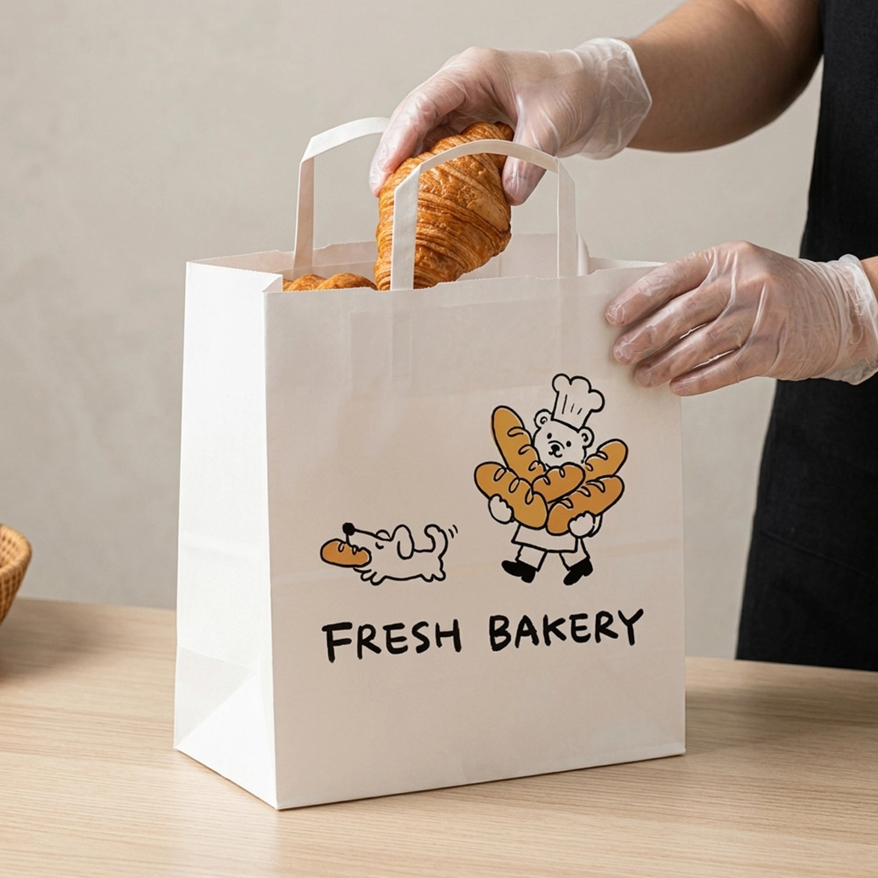 Paper Bakery Bags With Logo