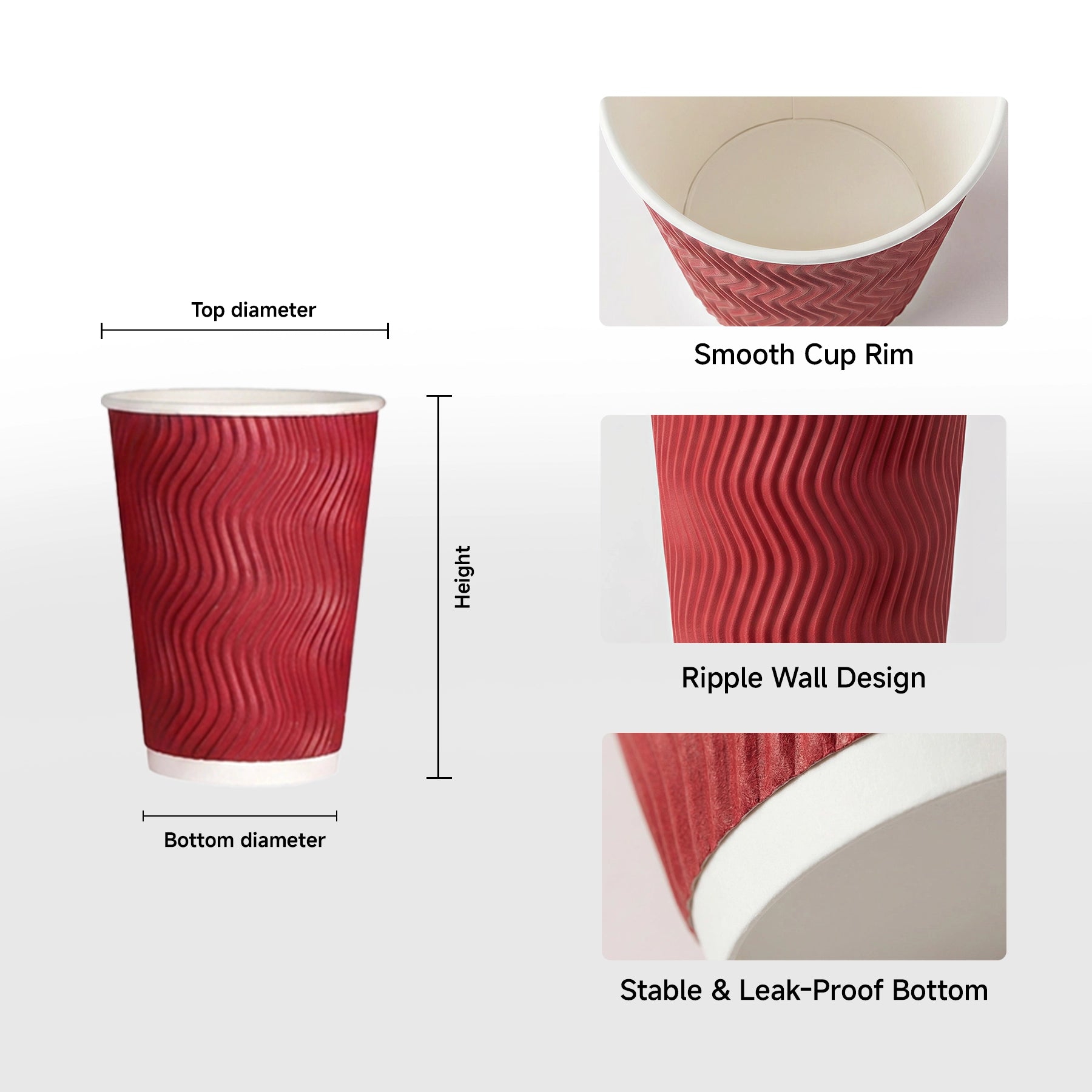 Bulk Colorful Ripple Wall Paper Cups