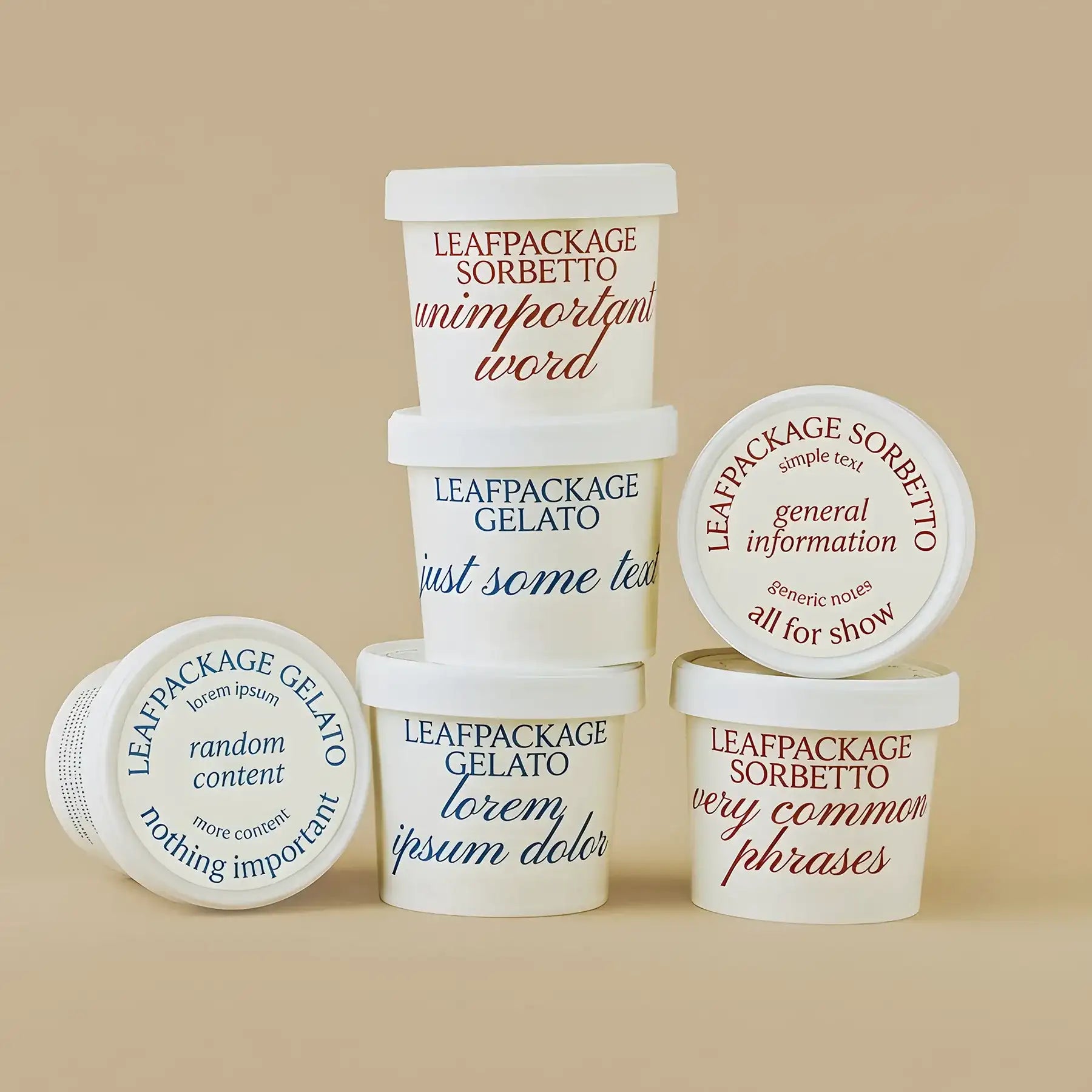 Printed Ice Cream Paper Cup with Paper Lids