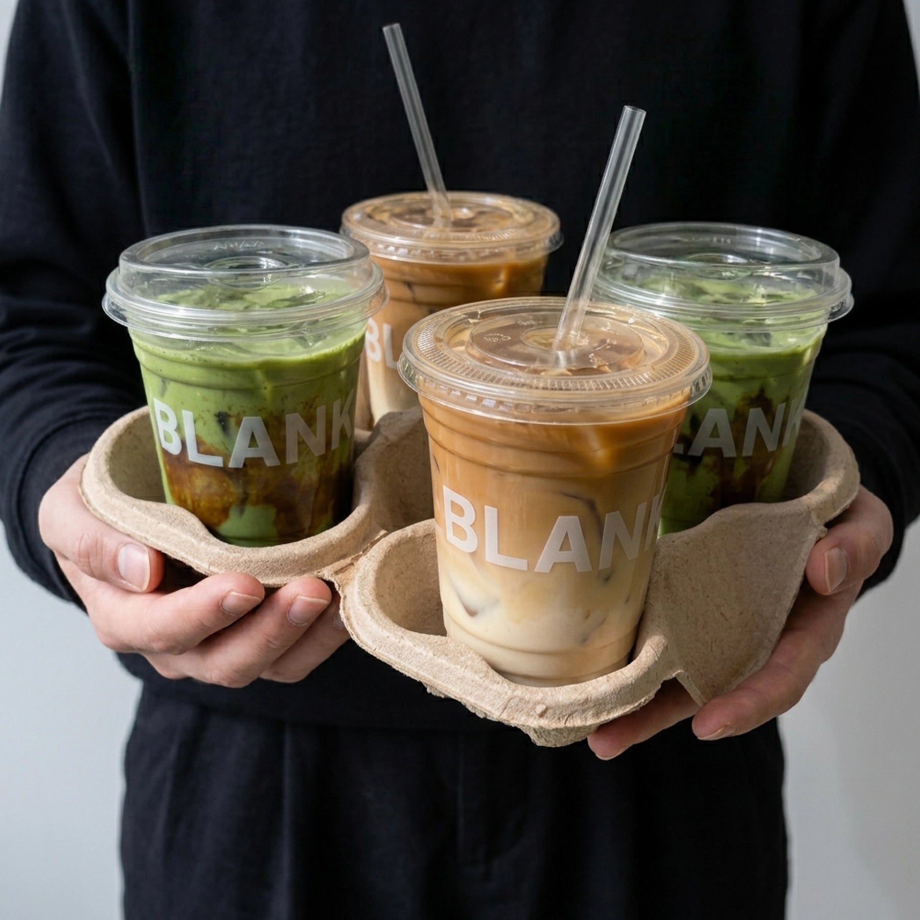 Small Batch Tearable Molded Pulp 4 Cup Holder
