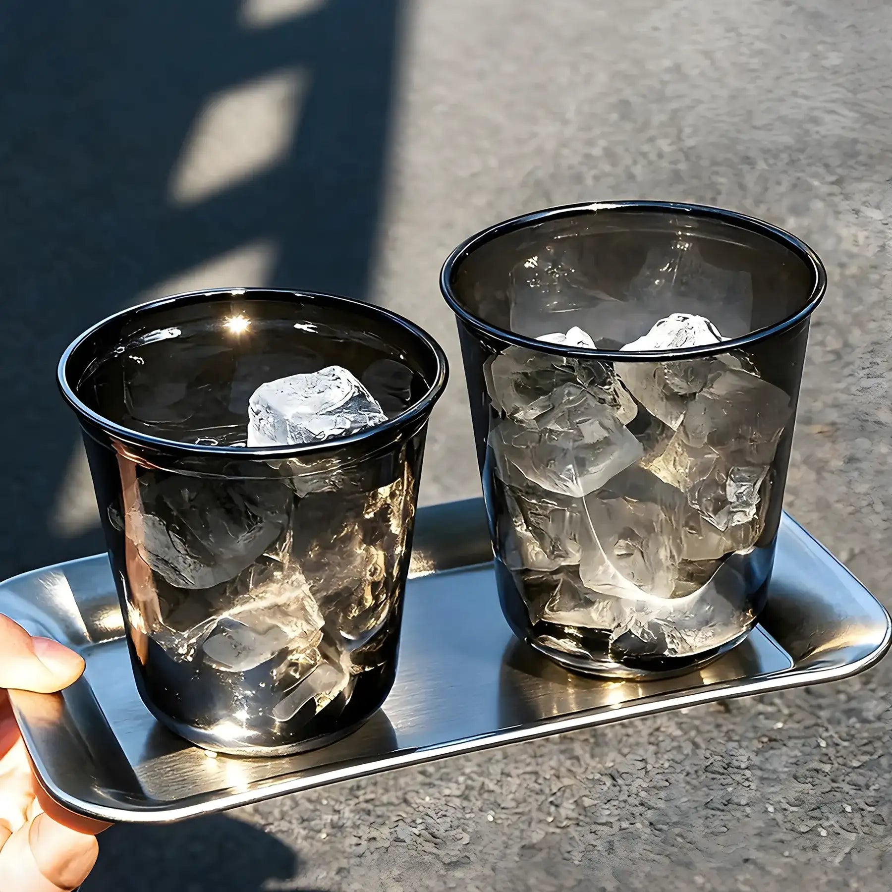 Bulk U-Shaped Black PET Plastic Cups