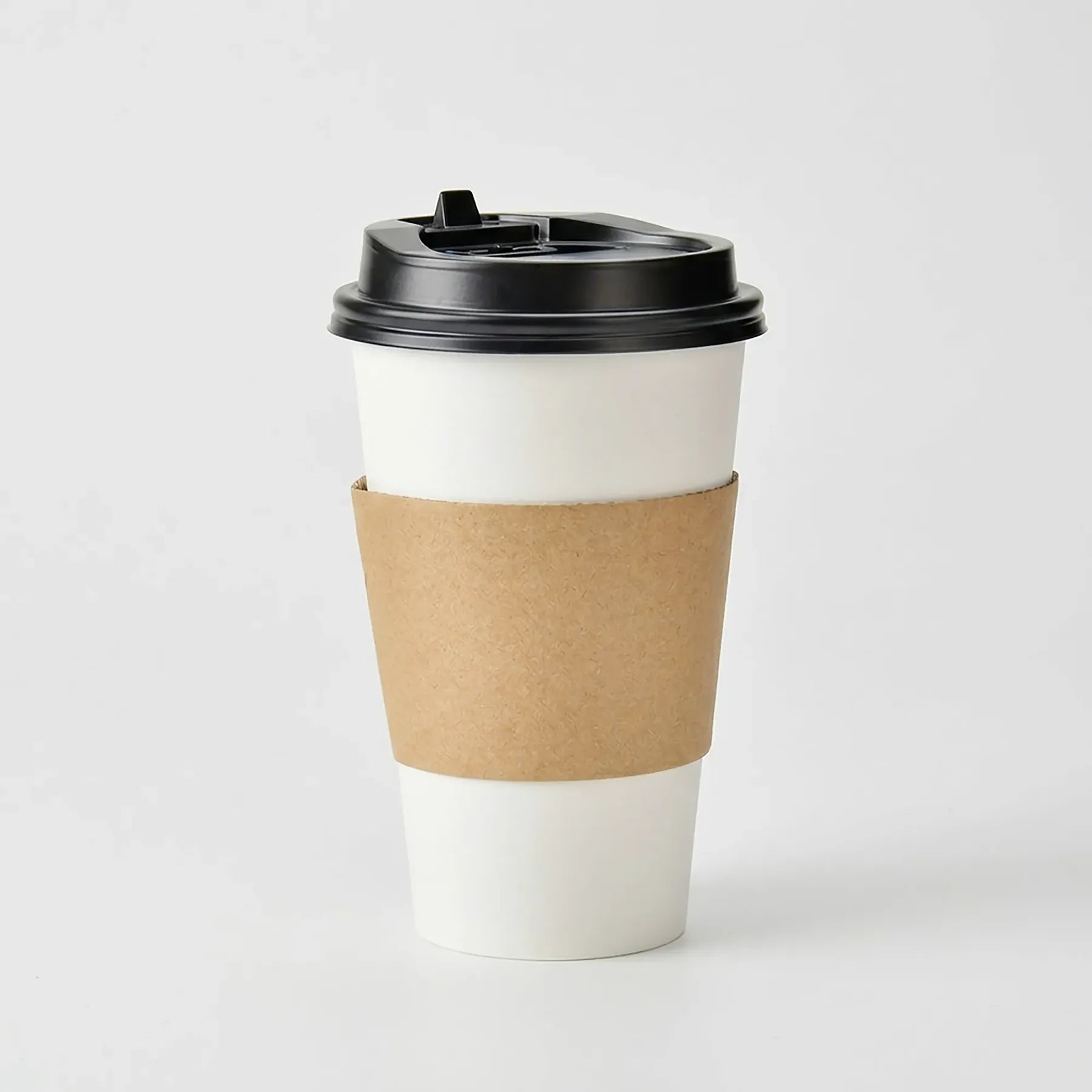 Bulk Single Wall Disposable Paper Cups with Sleeves and Lid