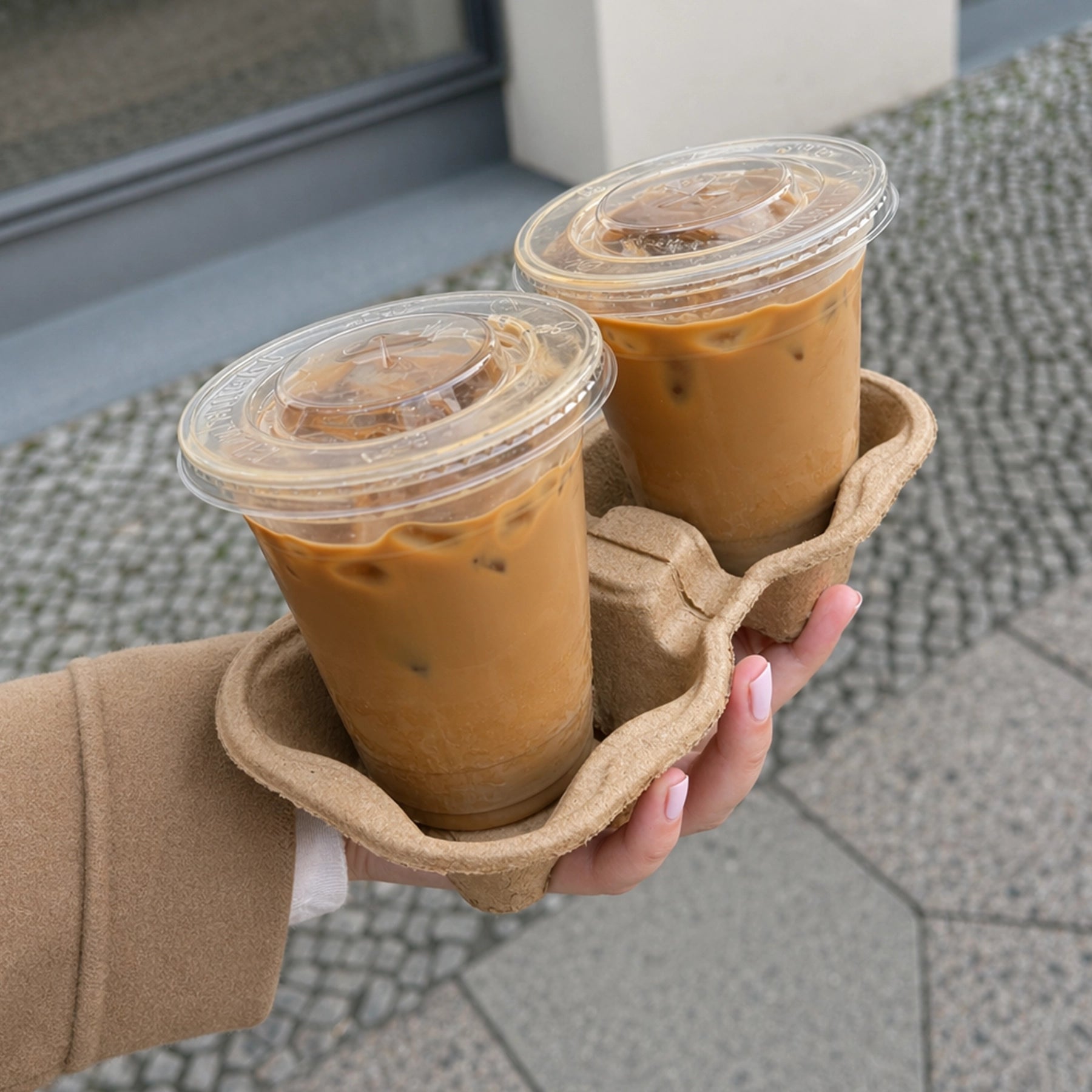 Small Batch Tearable Molded Pulp 2 Cup Holder