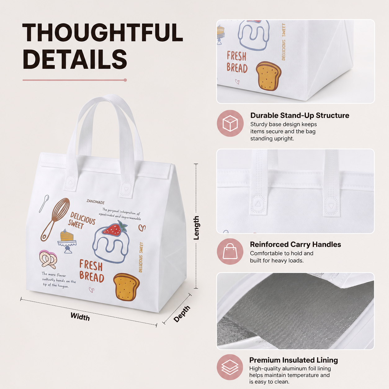 Insulated Food Delivery Cooler Bag