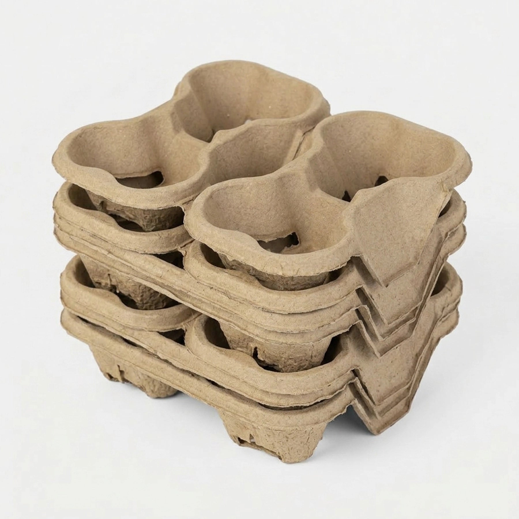 Small Batch Tearable Molded Pulp 4 Cup Holder