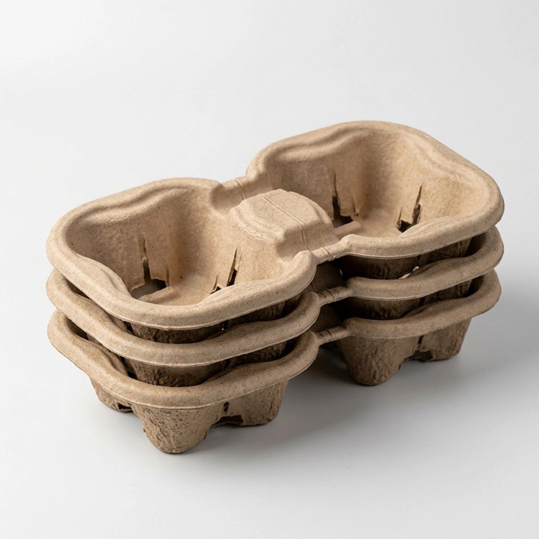 Small Batch Tearable Molded Pulp 2 Cup Holder