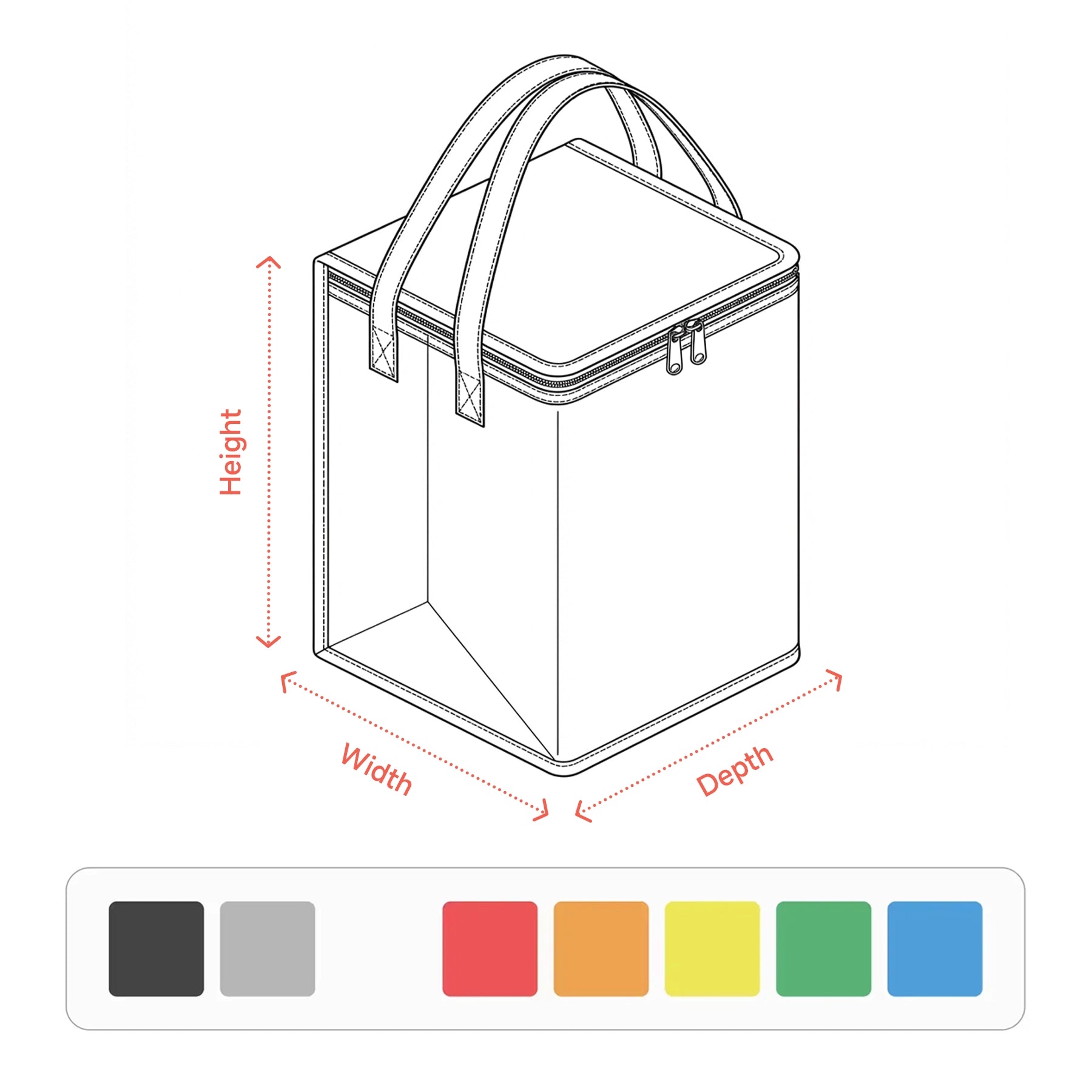 Square Insulated Cake Takeout Tote Bag