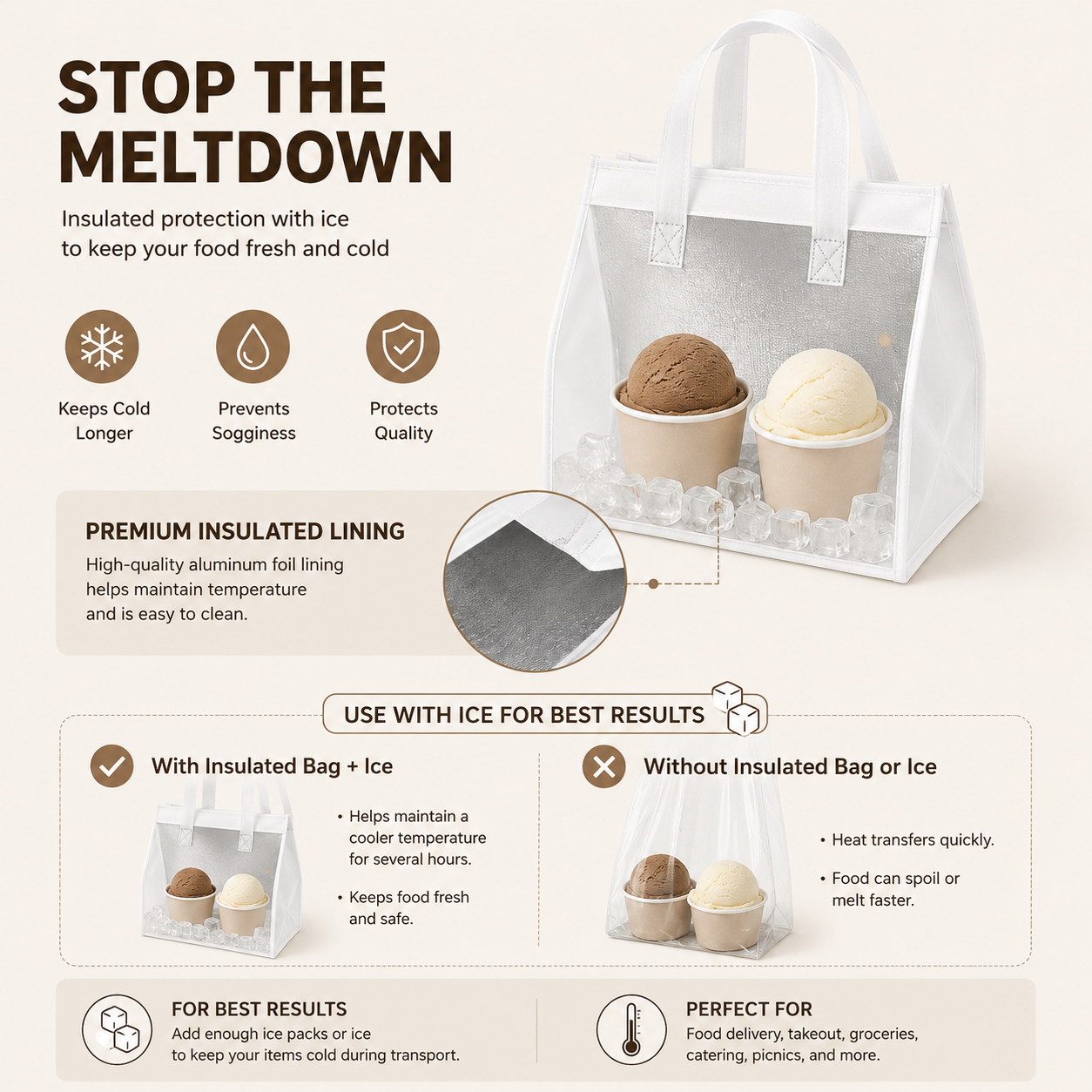 Insulated Food Delivery Cooler Bag