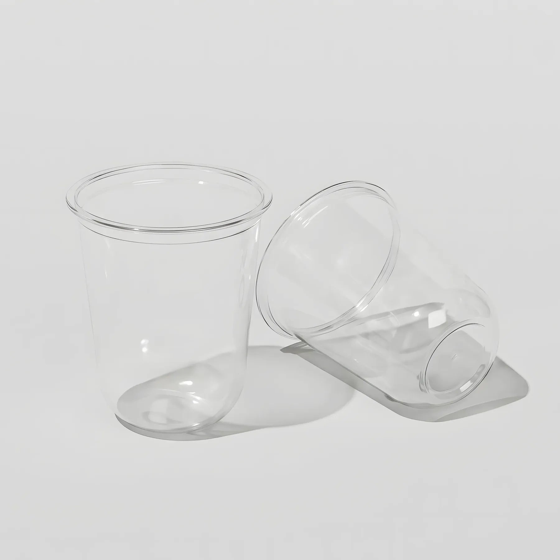 Bulk Clear PET U-Shaped Cups with Lids